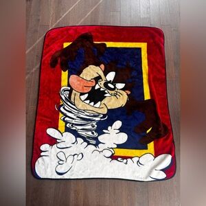RARE 1999 Tasmanian devil looney tunes‎ fleece blanket